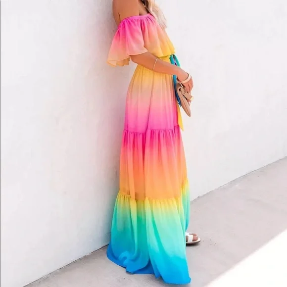 Rainbow Maxi Dress - Picture 8 of 9